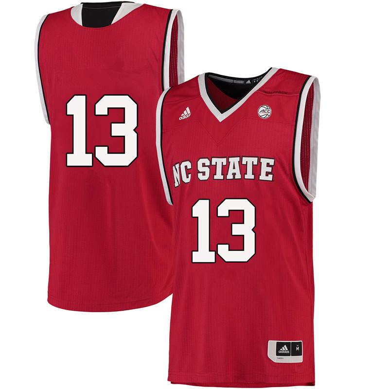Men #13 Chris Corchiani Jr. NC State Wolfpack College Basketball Jerseys-Red - Click Image to Close